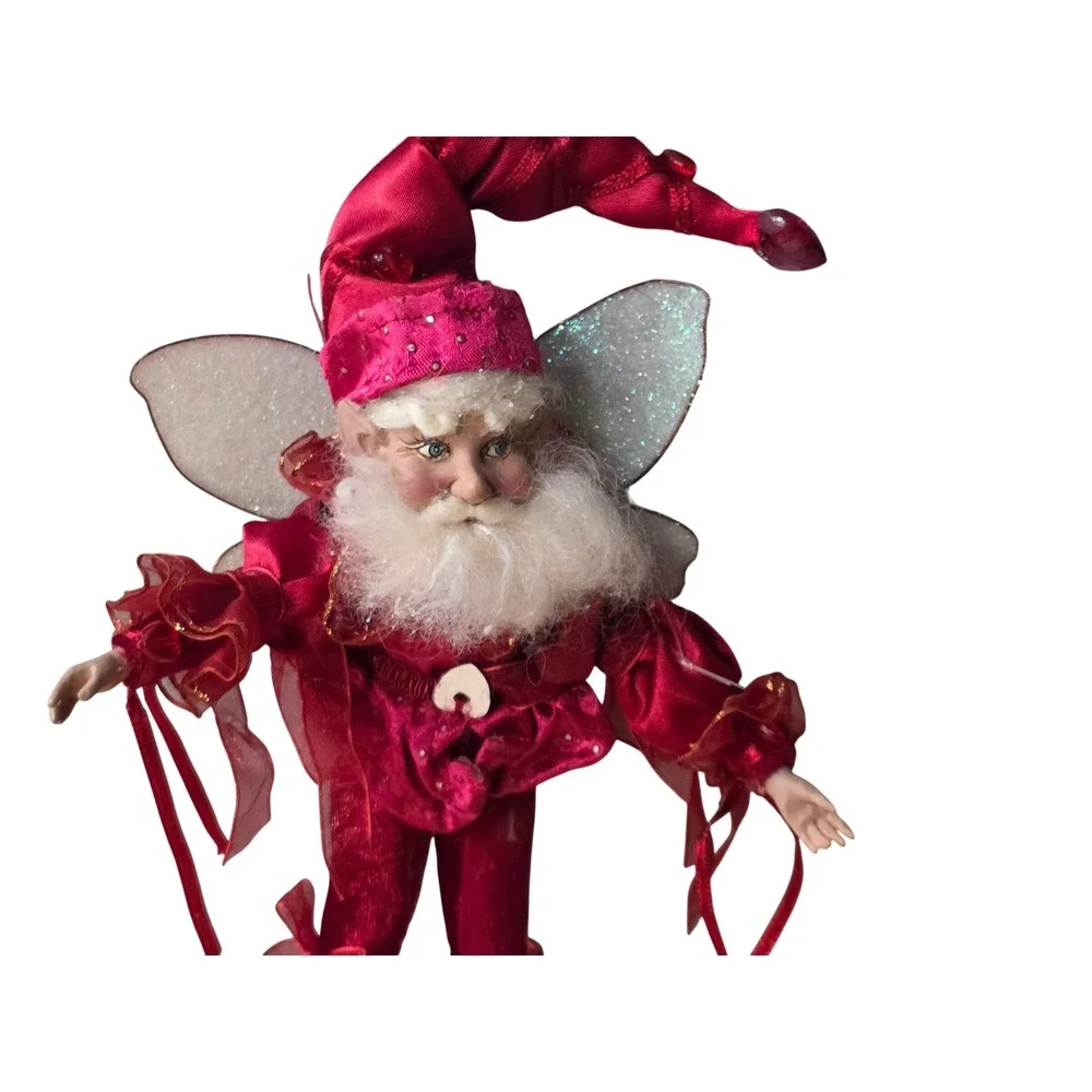 Mark Roberts Christmas Fairy Elf Red Velvet Glitter Wings‎ Limited Edition Doll
